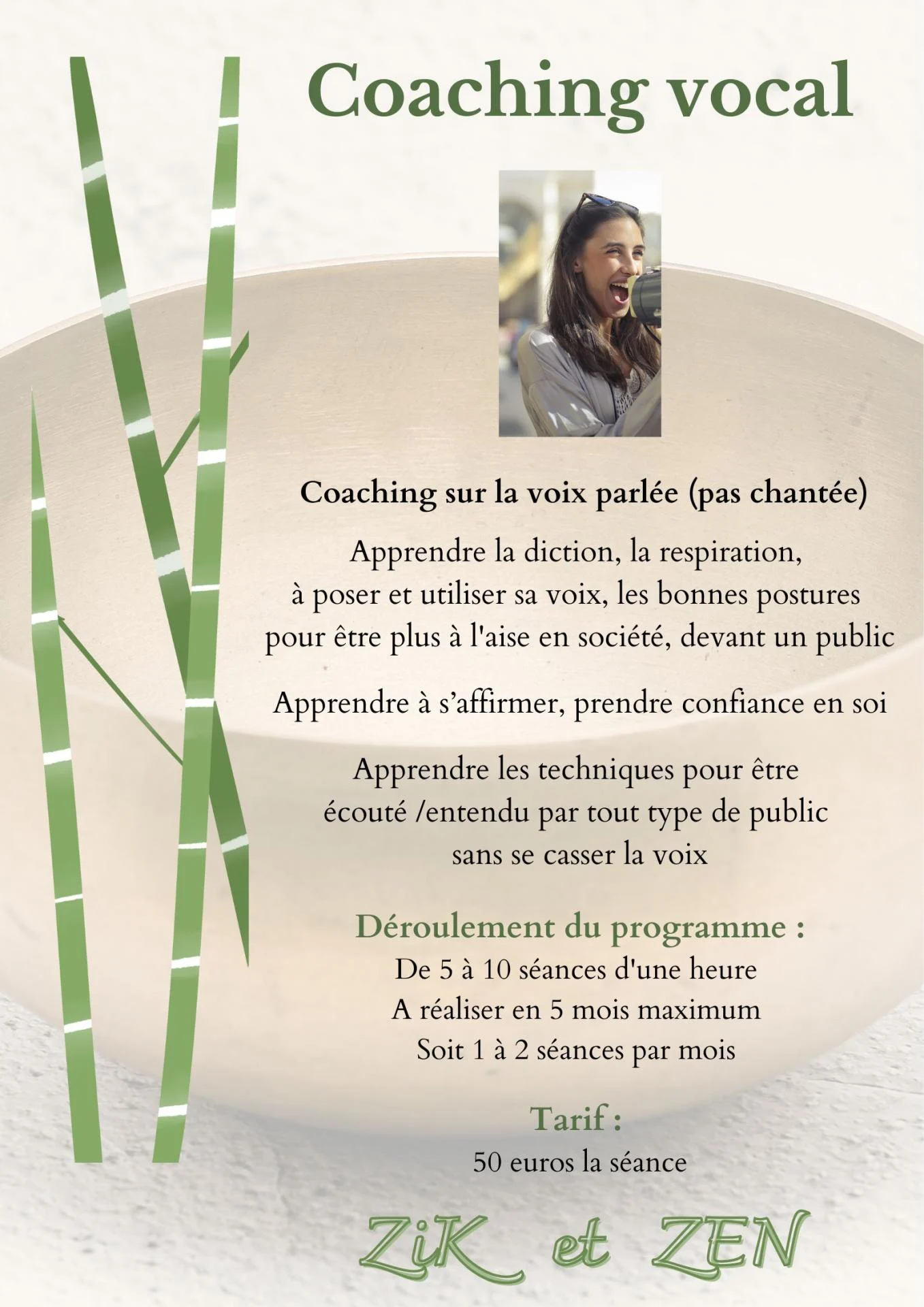 Coaching vocal a afficher ou prospectus complet