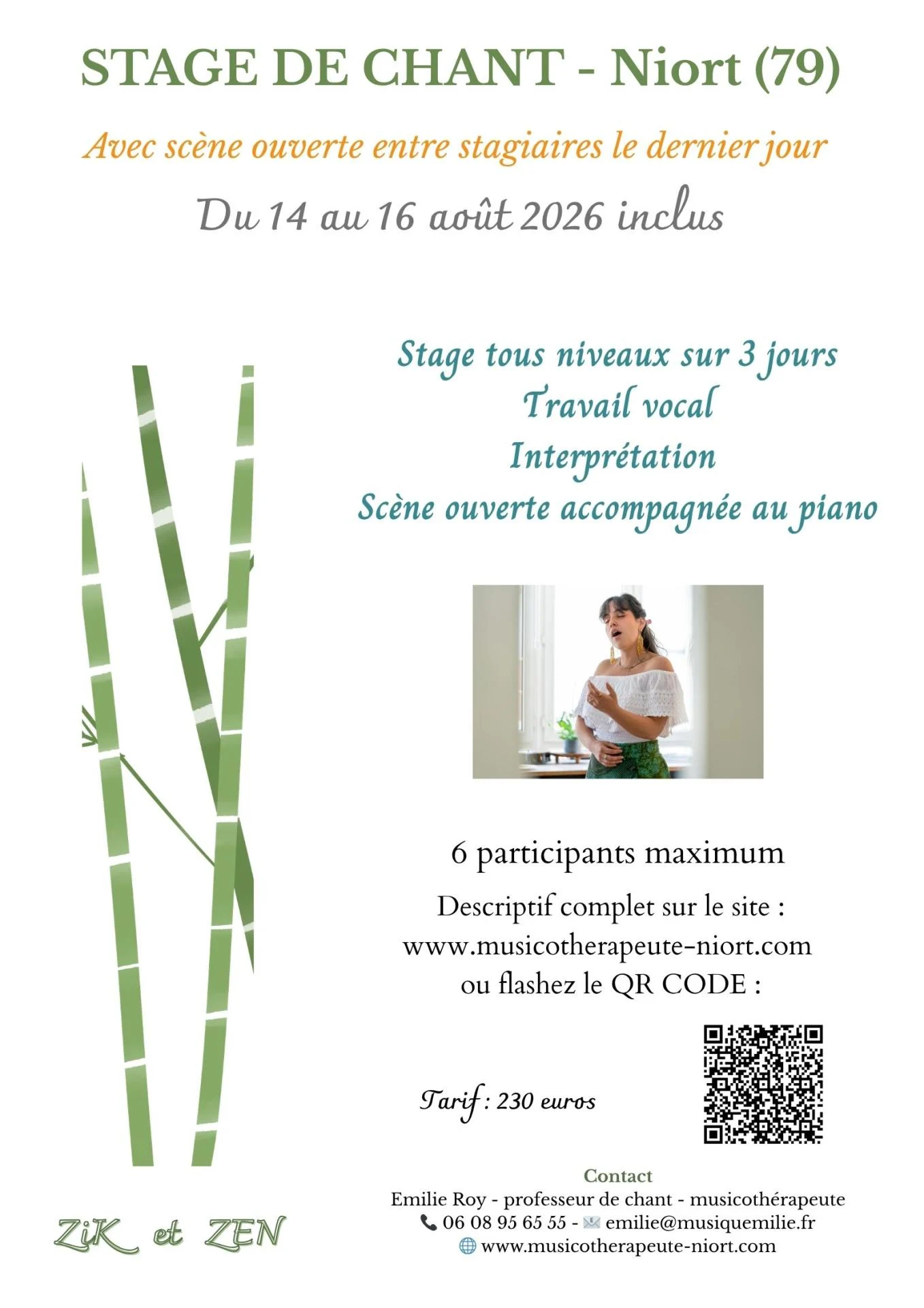 Stage de chant ete 2026